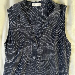 Equipment Navy Polka Dot shirt dress